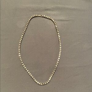 Cubic zirconia Tennis Necklace - Silver Tone 18 inch